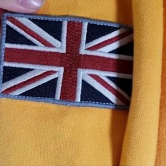 Land Rover Yellow Hoodie Sweatshirt By Red Canoe Union Jack 🇬🇧 In Size Medium - Picture 2 of 6